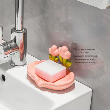 Plastic Portable Cut Flower Shape Soap Dishes Soap Box Household Bathroom Drain Soap Tray Bathroom Soap Box Gadgets Soap Holder