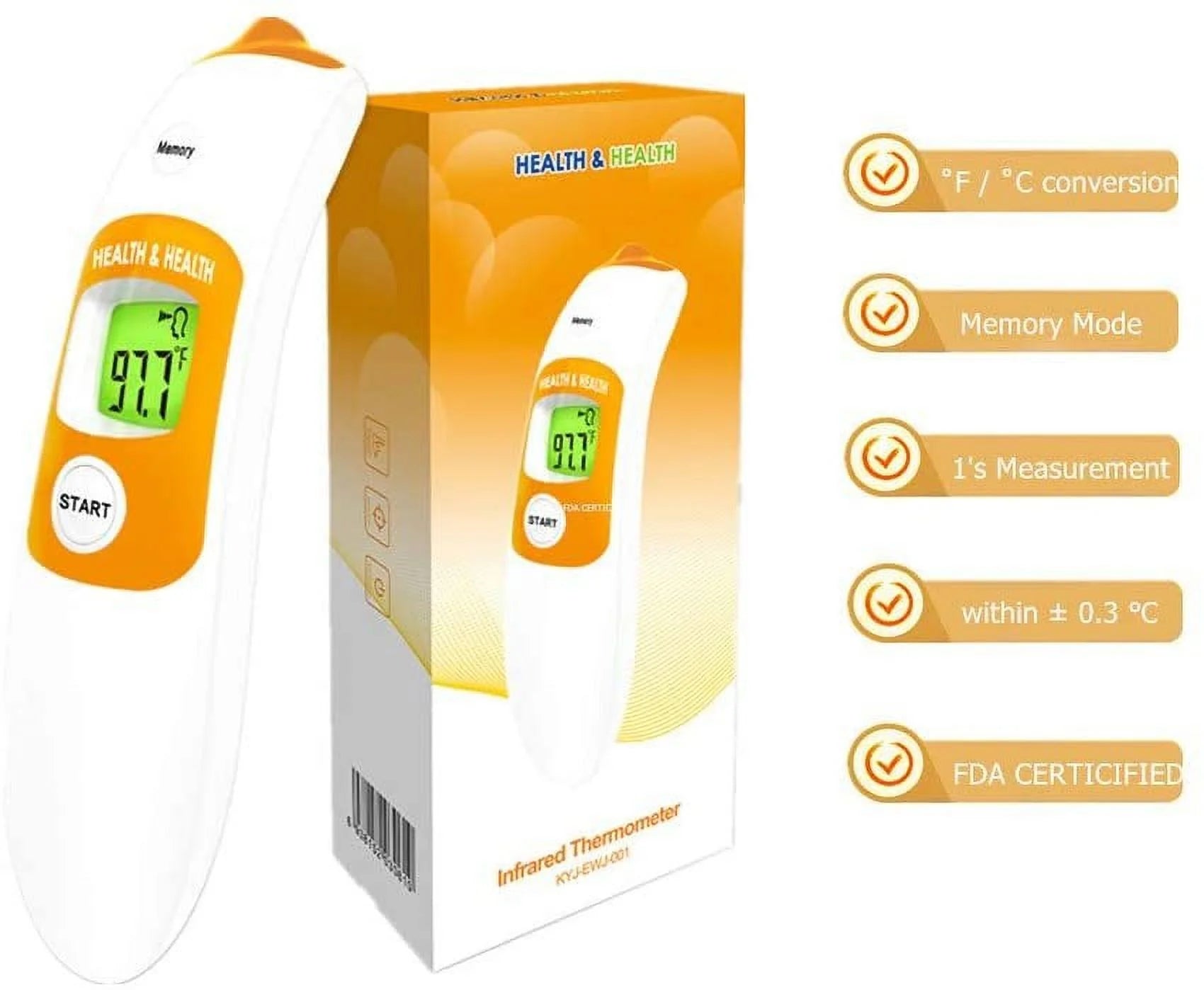 Adults and Baby Kids Thermometer-F / C Adjustable, Measurement Professional Precision with Fever Alarm